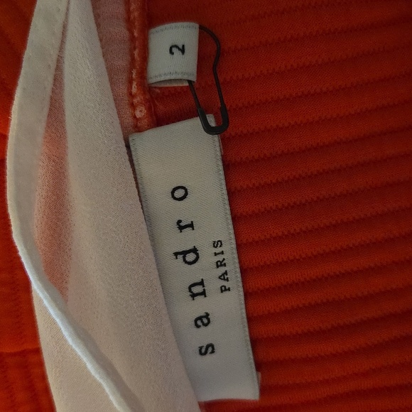 Sandro Paris Women's Sleeveless Mesh Mini Orange Casual Classic Dress Size M - Picture 13 of 16